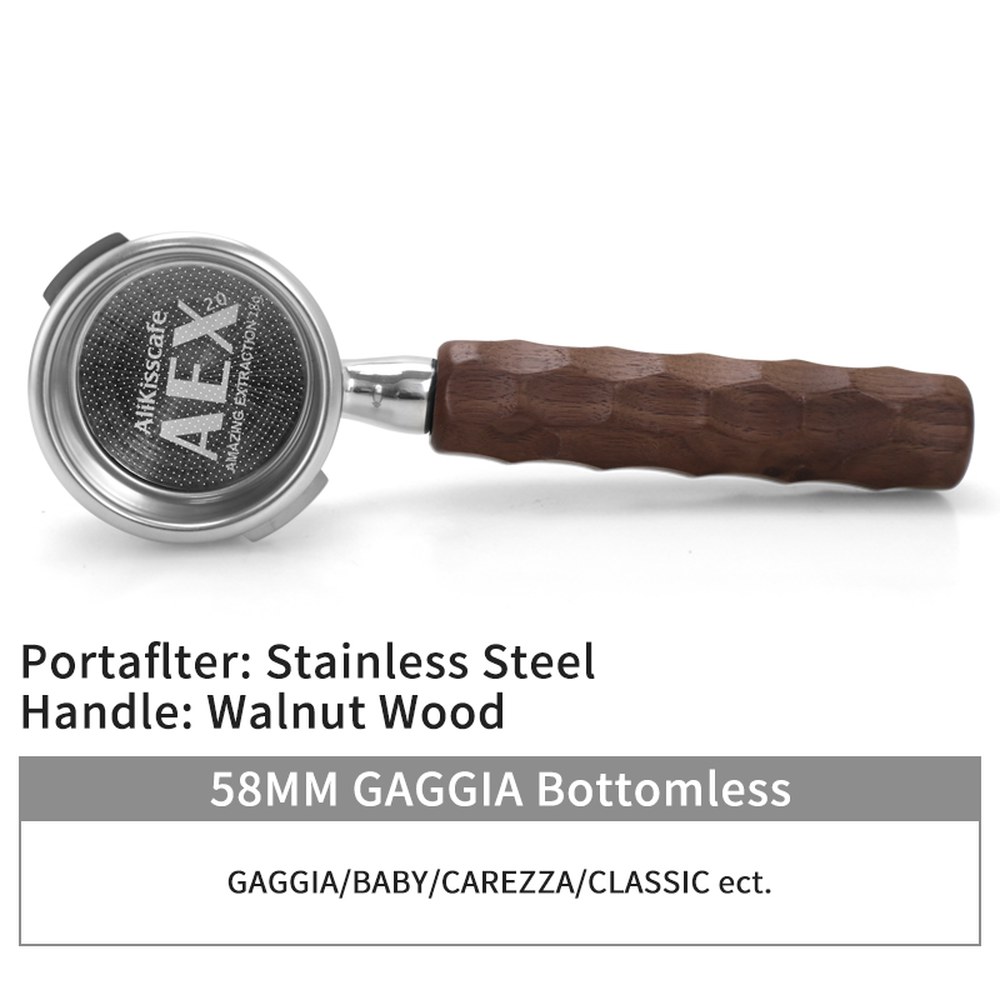 58MM 커피 바텀리스 포타필터 네이키드 더블 스파우트 E61 가지아 히브루 H10a 누오바 에스프레소 머신 액세서리 바리스타 도구 55,300원