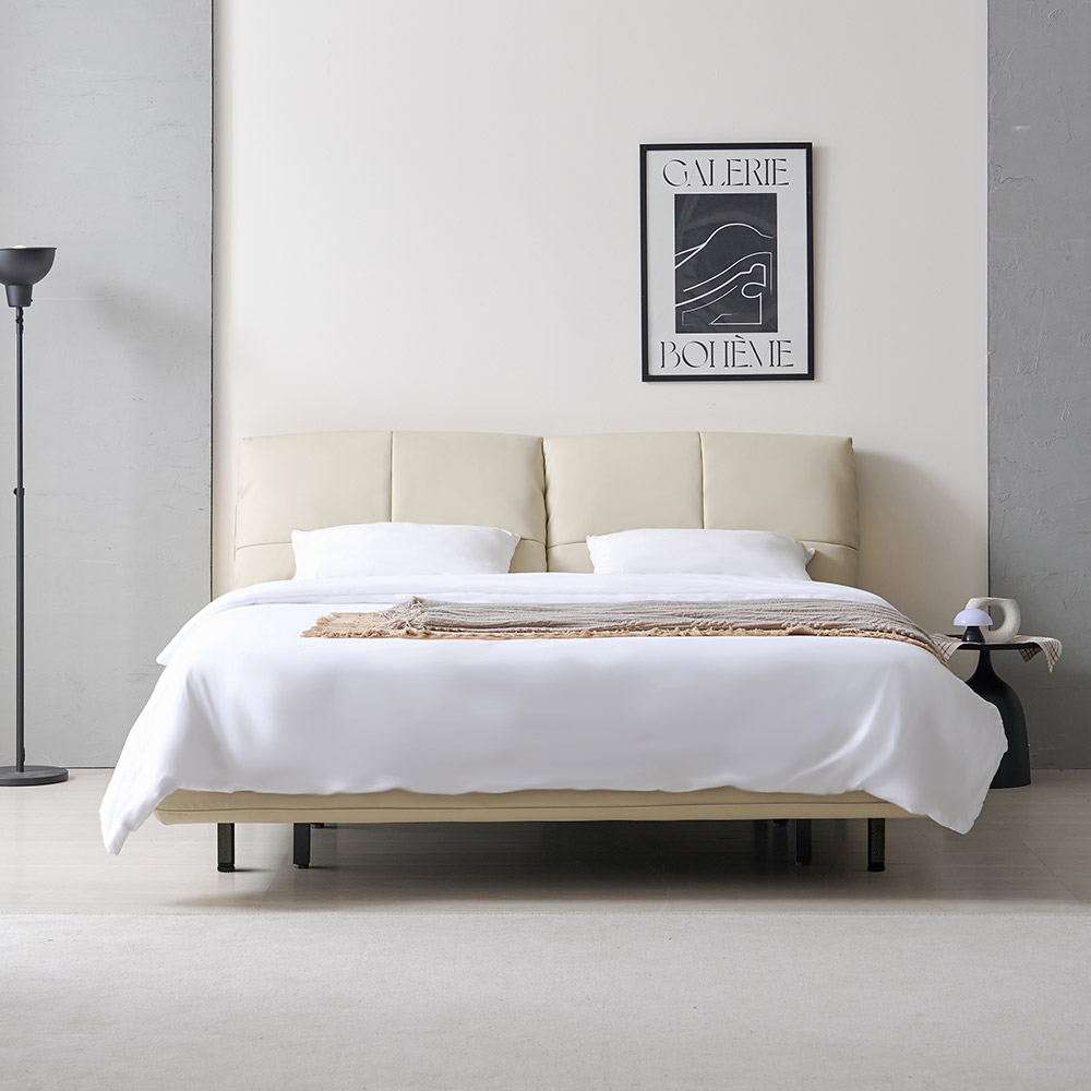 라로퍼니처 스위트 LED 1500 1800 가죽 호텔식 Q LK 침대 + 40T 라텍스 매트리스 포함 퀸 킹 라지킹 프레임, 단일컬러 877,000원