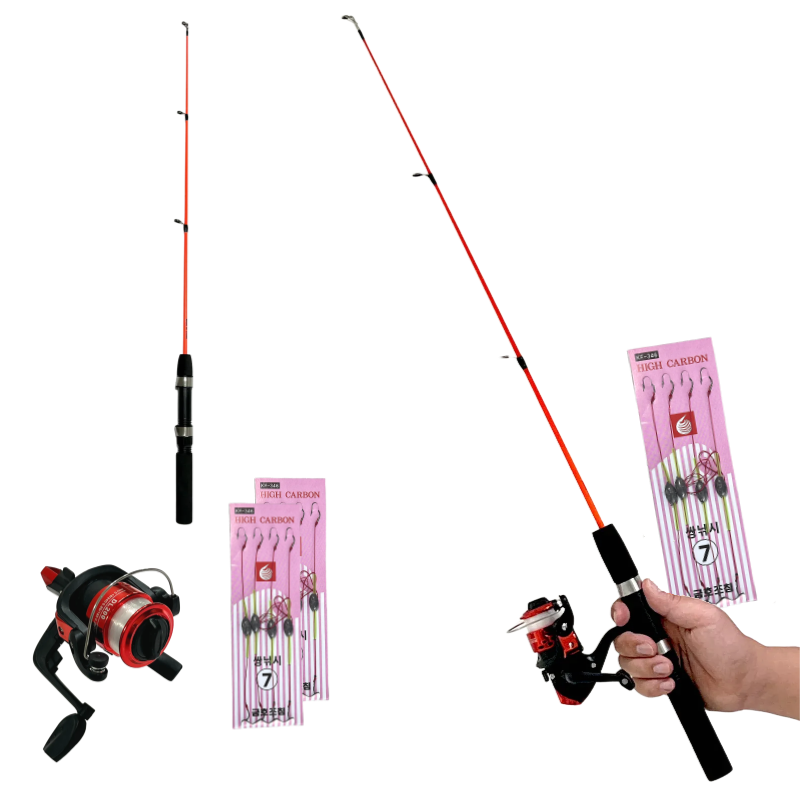계곡 생미끼 릴 낚시대세트 초보 꺽지 산메기 구멍치기 낚시대 쌍낚시바늘 세트 16,900원