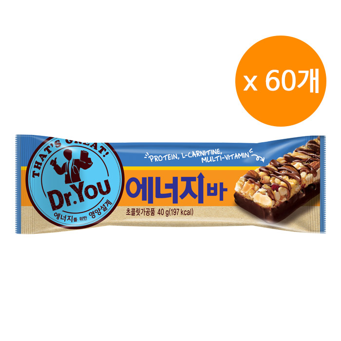 닥터유 에너지바, 40g, 60개 59,900원