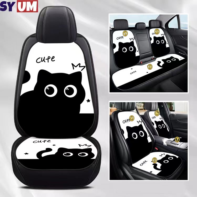 SYUM자동차 시트커버 힐링고양이 프린트자동차 시트커버 풀세트모든 차종 호환 자동차시트 7장세트 26,800원