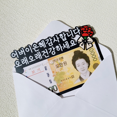 카네이션 용돈 토퍼 어버이날 부모님 선물, 1개, 어버이은혜감사합니다/오래오래건강하세요 11,900원