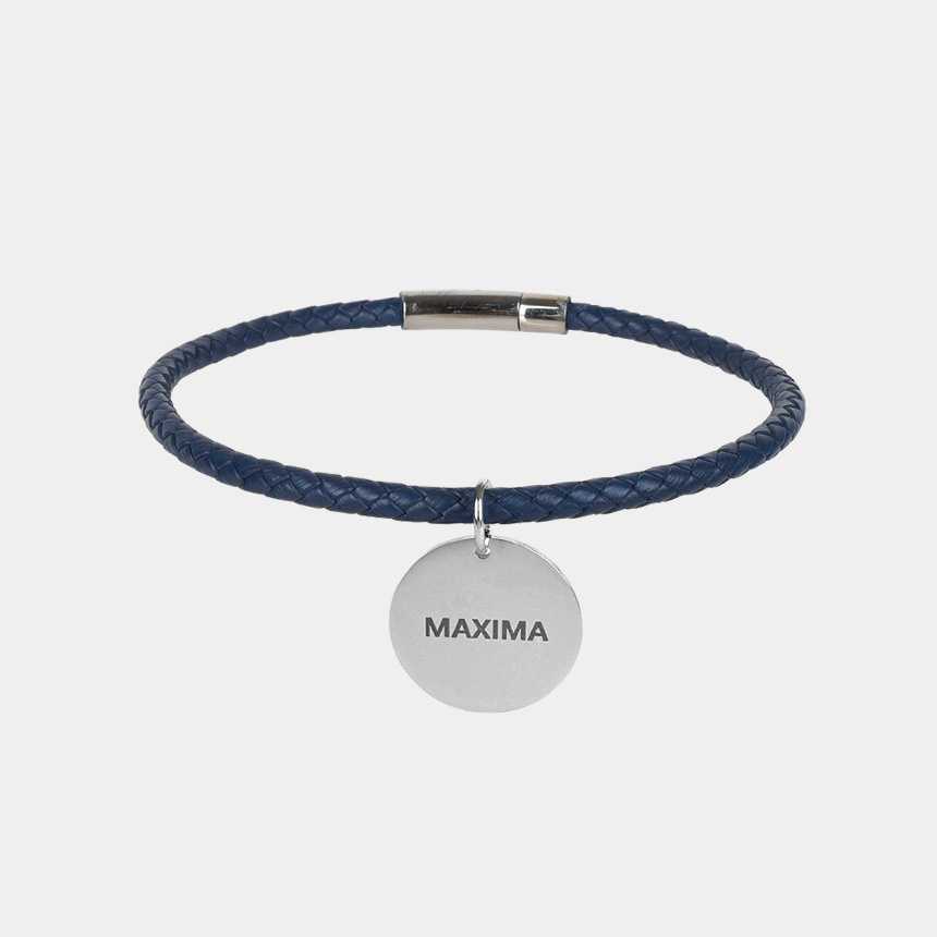 MX PET 가죽 매듭 목걸이 인식표 329X NAVY 네이비 깊은 양면 각인, 1개, 버튼라운드바-실버 28,900원