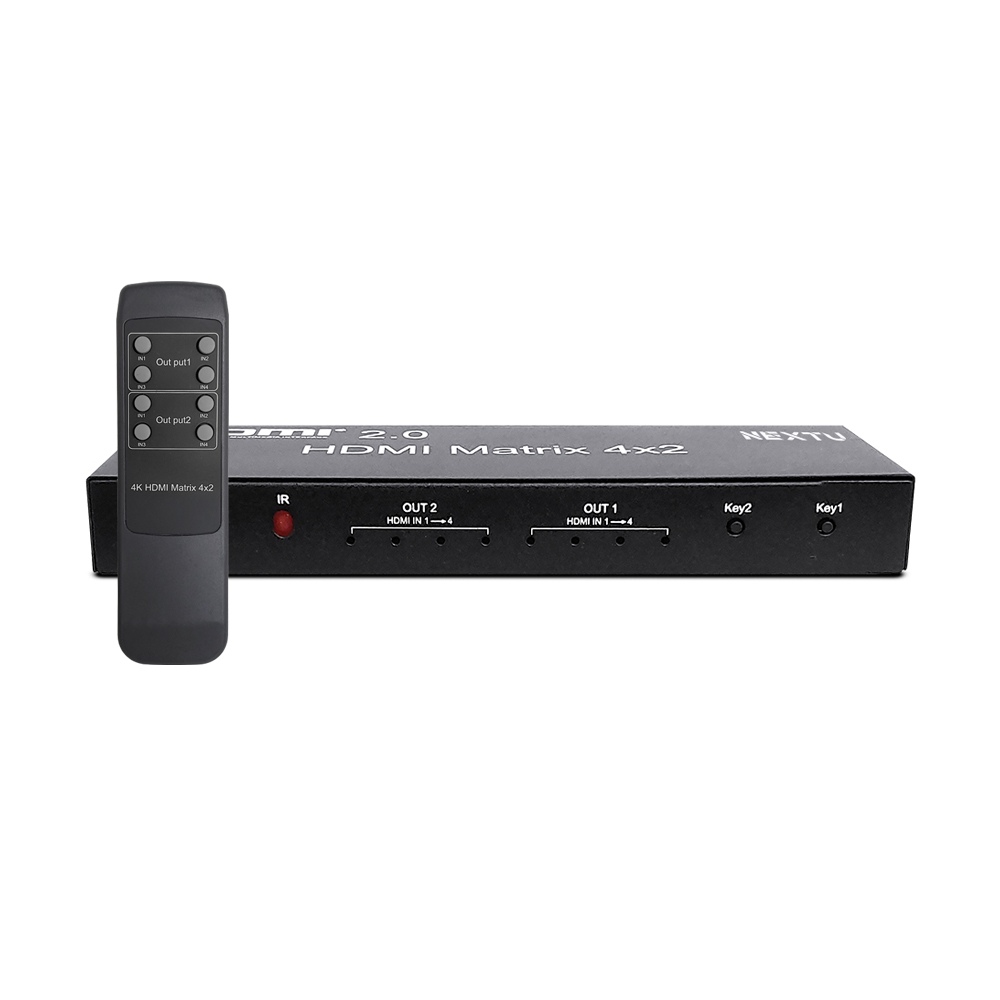 넥스트유 4242UHDM-DS 4x2 HDMI 2.0 매트릭스 스위치 / 4K60Hz 4:4:4 HDCP / 개별 오디오광 AUX 포트 지원 58,900원