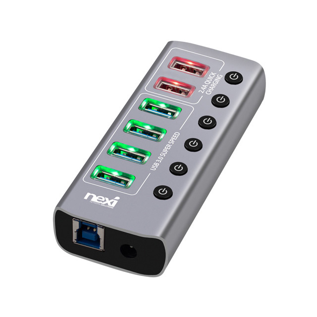 넥시 USB3.0 6포트 메탈 유전원 허브 NX-U1006P, 혼합색상, 1개 24,090원