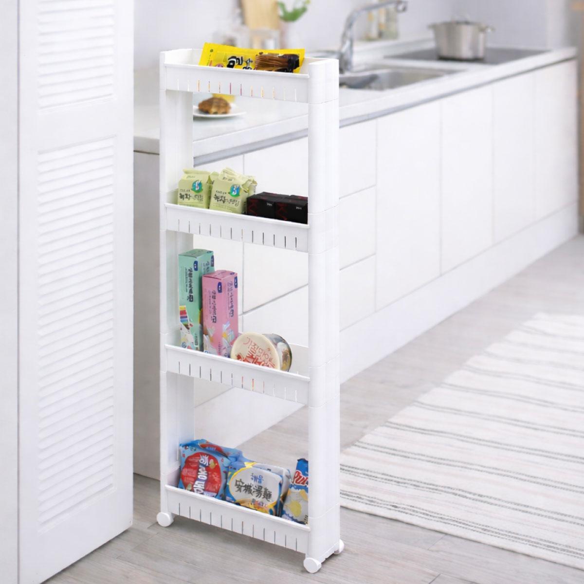 웰이즈 이동식 트롤리 틈새 수납 선반 12,800원