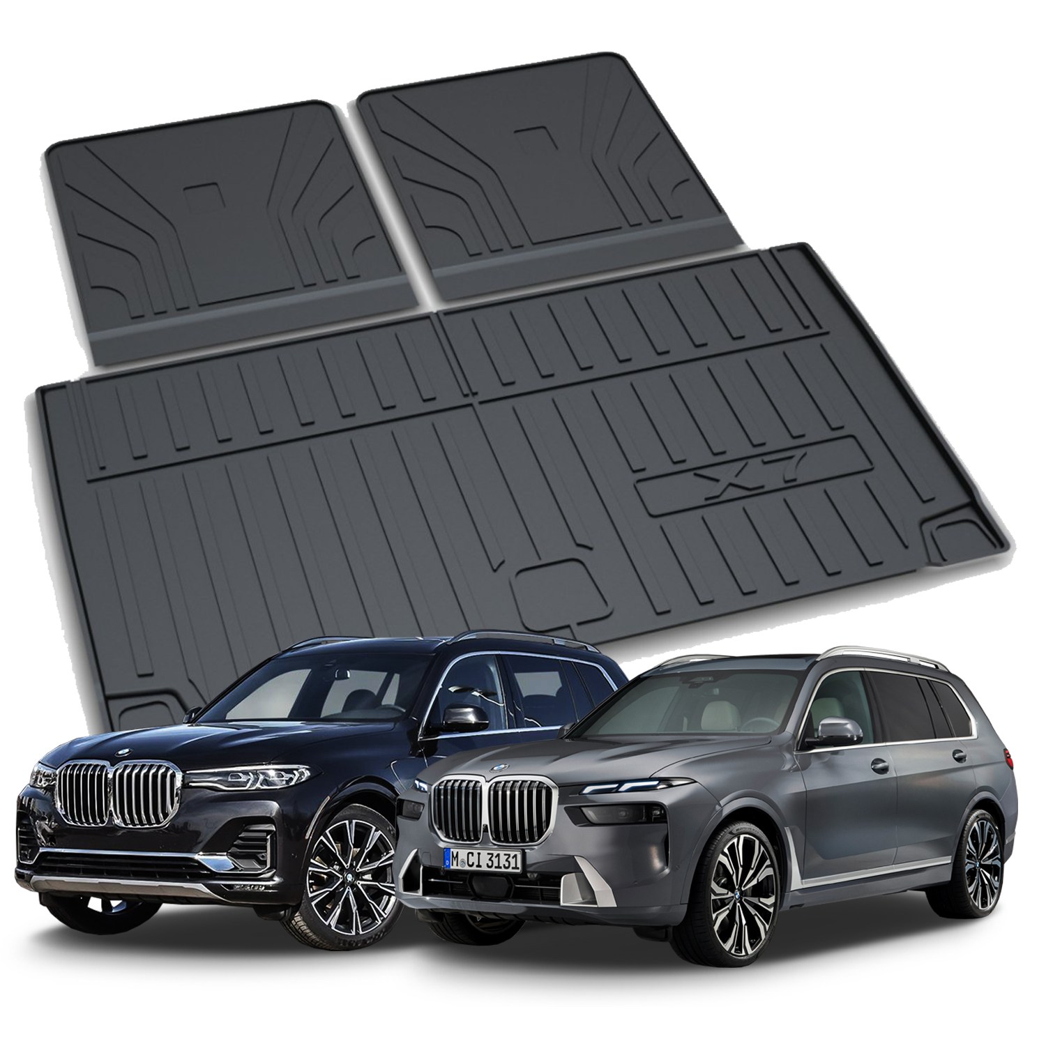 리얼핏 BMW X7 G07 카본디자인 논슬립 3D 트렁크매트 호환, 블랙, X7 G07 55,000원