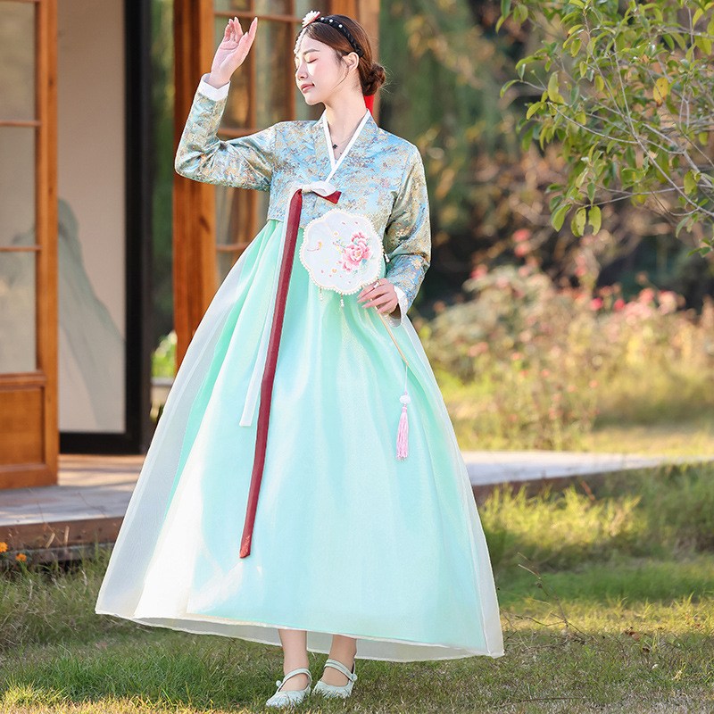 고급 한국 전통 의상 여성한복세트 상하복 한복 원피스 세트 궁정 스타일 의상(추석 및 각종 전통 명절 공연/사진 촬영에 적합합니다) 34,800원