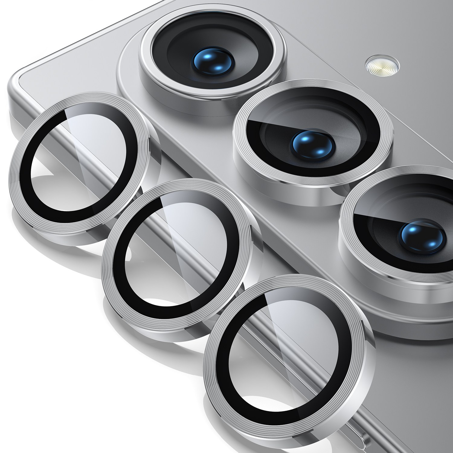 WSKEN AR 카메라 보호필름 고투과 저반사 9H 강화유리 메탈 프레임 실버, 1세트 16,900원