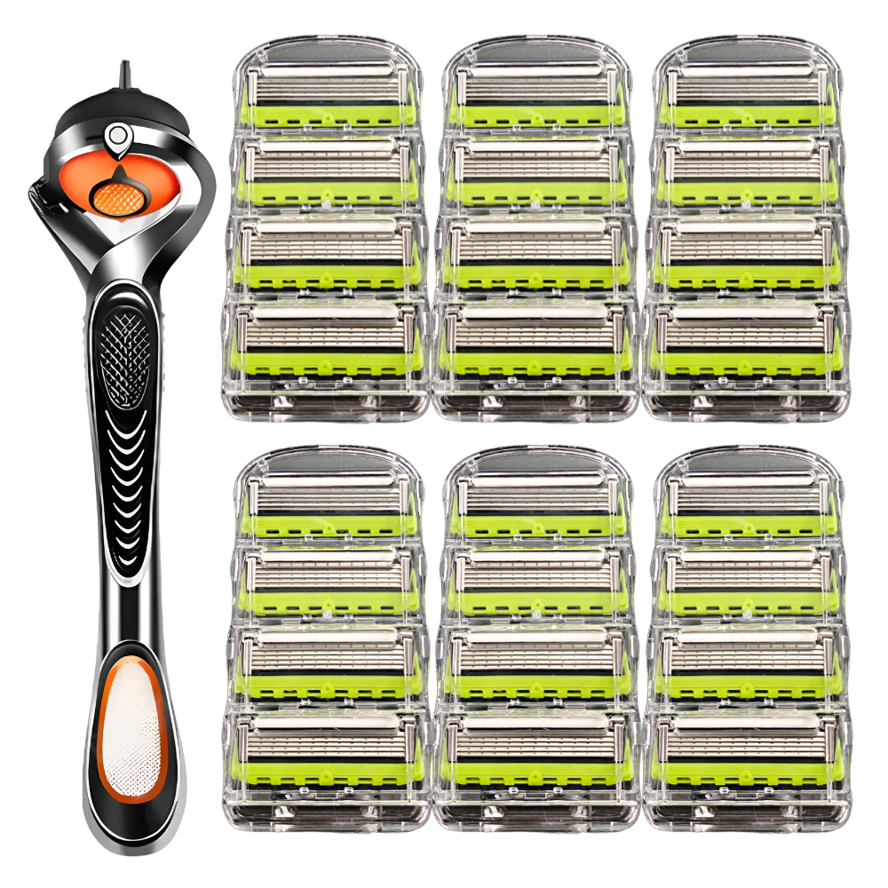 POLIIN 5중 면도날 신형 프로글라이드 퓨전파워 그린 + 면도기1개, 질레트 호환용, 24개 20,400원