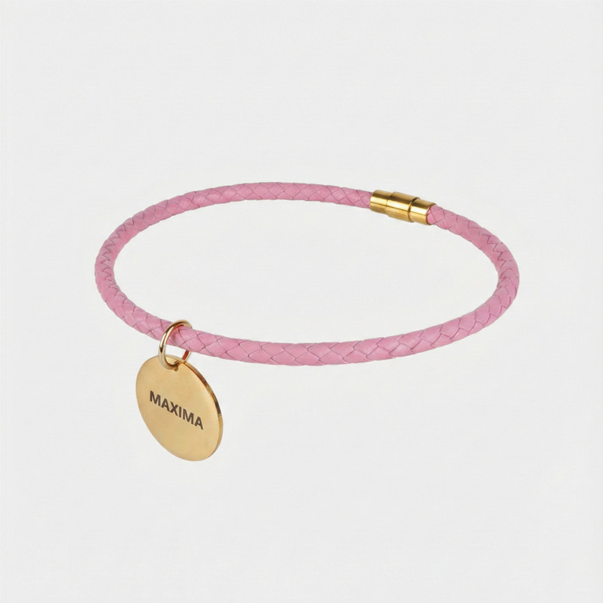 MX PET 가죽 매듭 목걸이 인식표 329X PINK 핑크 깊은 양면 각인 26,900원