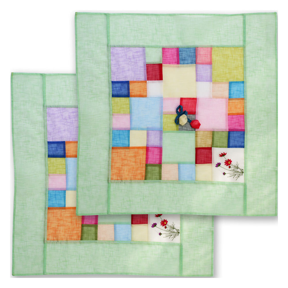 해피툴 꽃자수 모시조각 사각 밥상보 라이트그린 11,500원