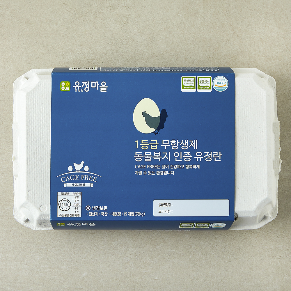 유정마을 무항생제 동물복지 인증 1등급 유정란 780g 8,970원