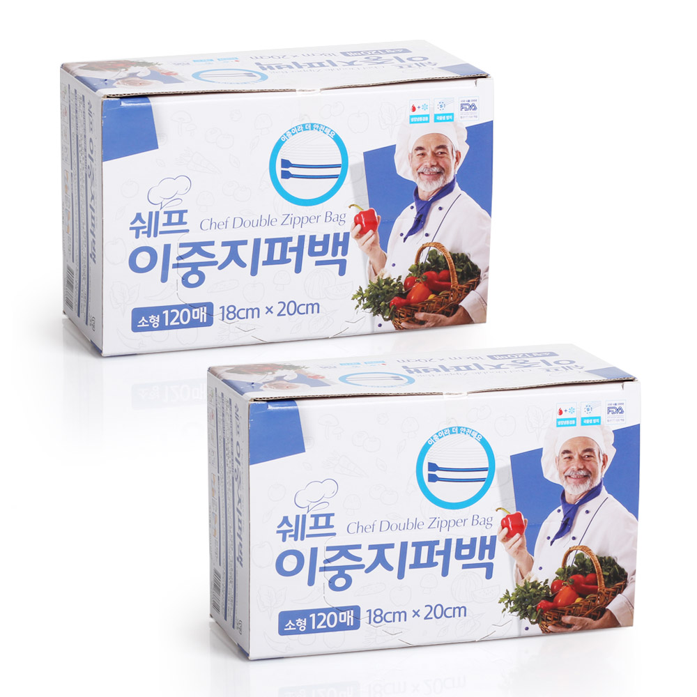 쉐프 대용량 이중 지퍼백, 2개 12,890원