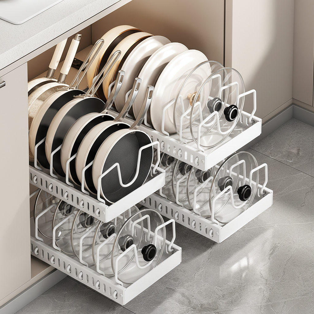 믹스프리 슬라이딩 구조 싱크대 냄비 수납 정리함, 회색 23,400원