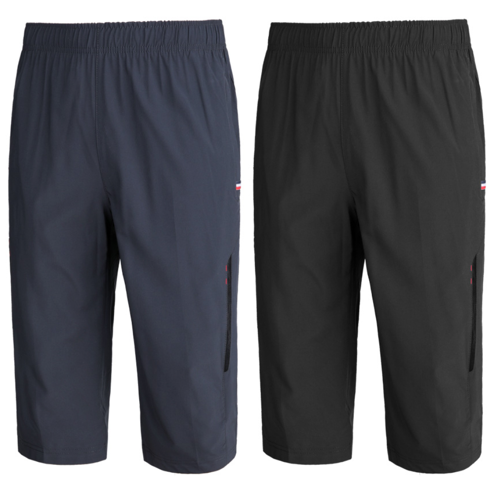 [이지바이] (1+1) 남성 냉감 7부 밴딩 바지_크루즈 쿨 에어홀 운동복 스포츠 빅사이즈 스판 7부쇼츠 하프 팬츠 반바지 29,870원