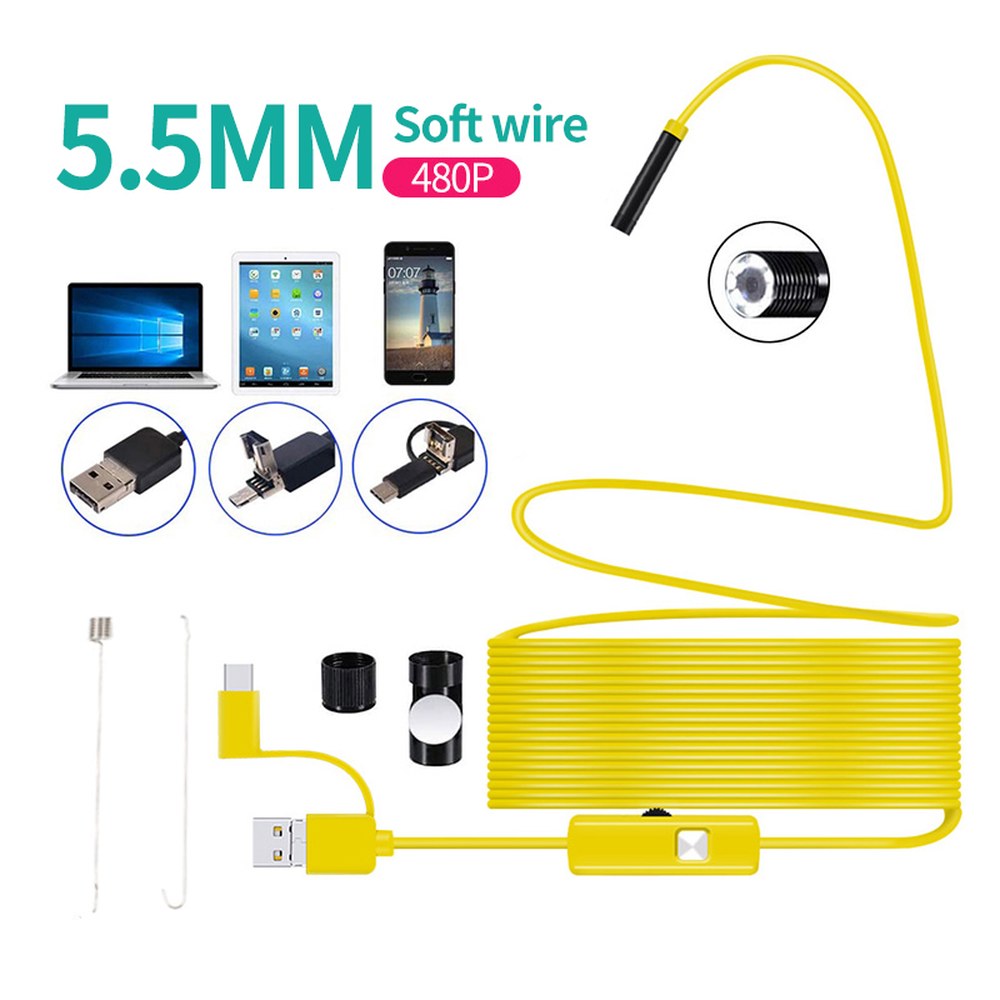 내시경 카메라 USB C 보어스코프 검사 6 LED 조명 방수 스네이크 안드 폰 PC용 11,200원
