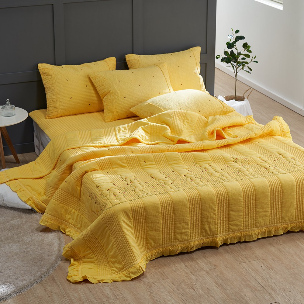 들꽃 간절기 면 차렵이불 세트 211,000원