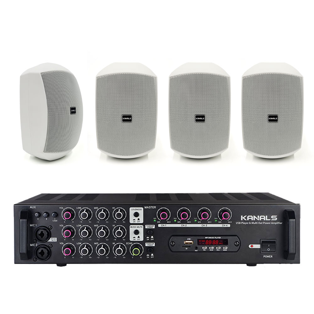 카날스 매장스피커 매장앰프 세트 4채널 실내 실외 방수 스피커 897,400원