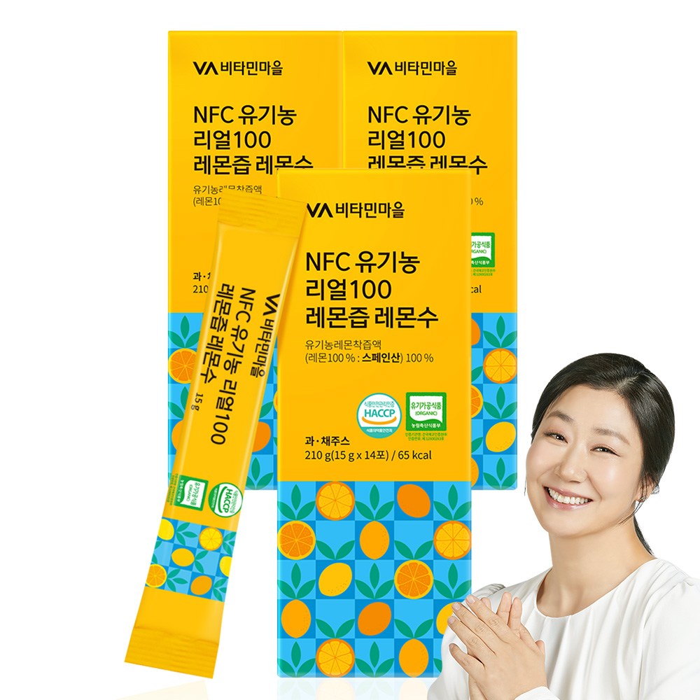 비타민마을 NFC 리얼100 유기농 레몬즙 레몬수, 210g, 3개 15,900원