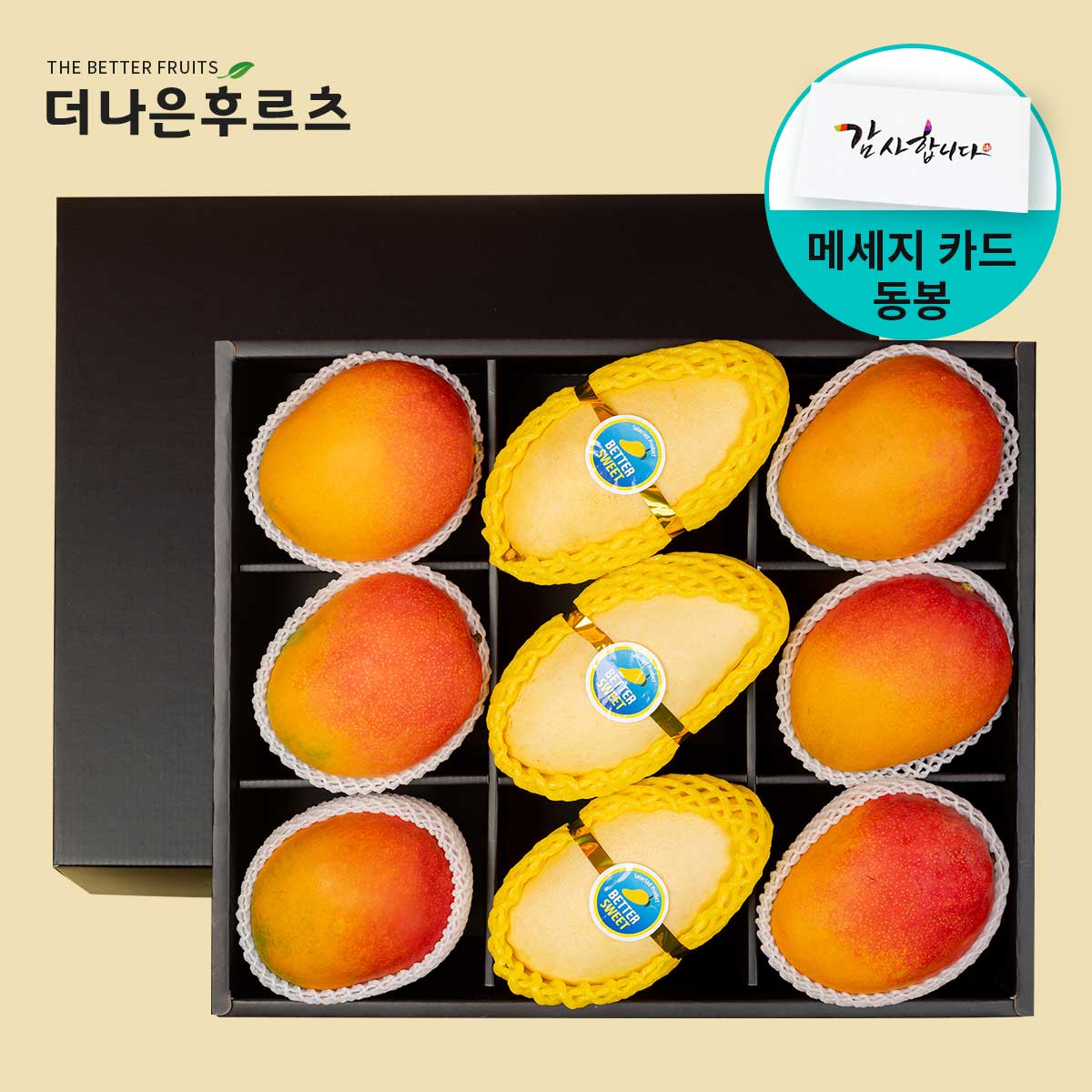 [메세지카드 동봉] 백화점 식품관 직수입 태국망고 3입+애플망고 6입 선물세트 3.5kg 내외, 1개 72,900원