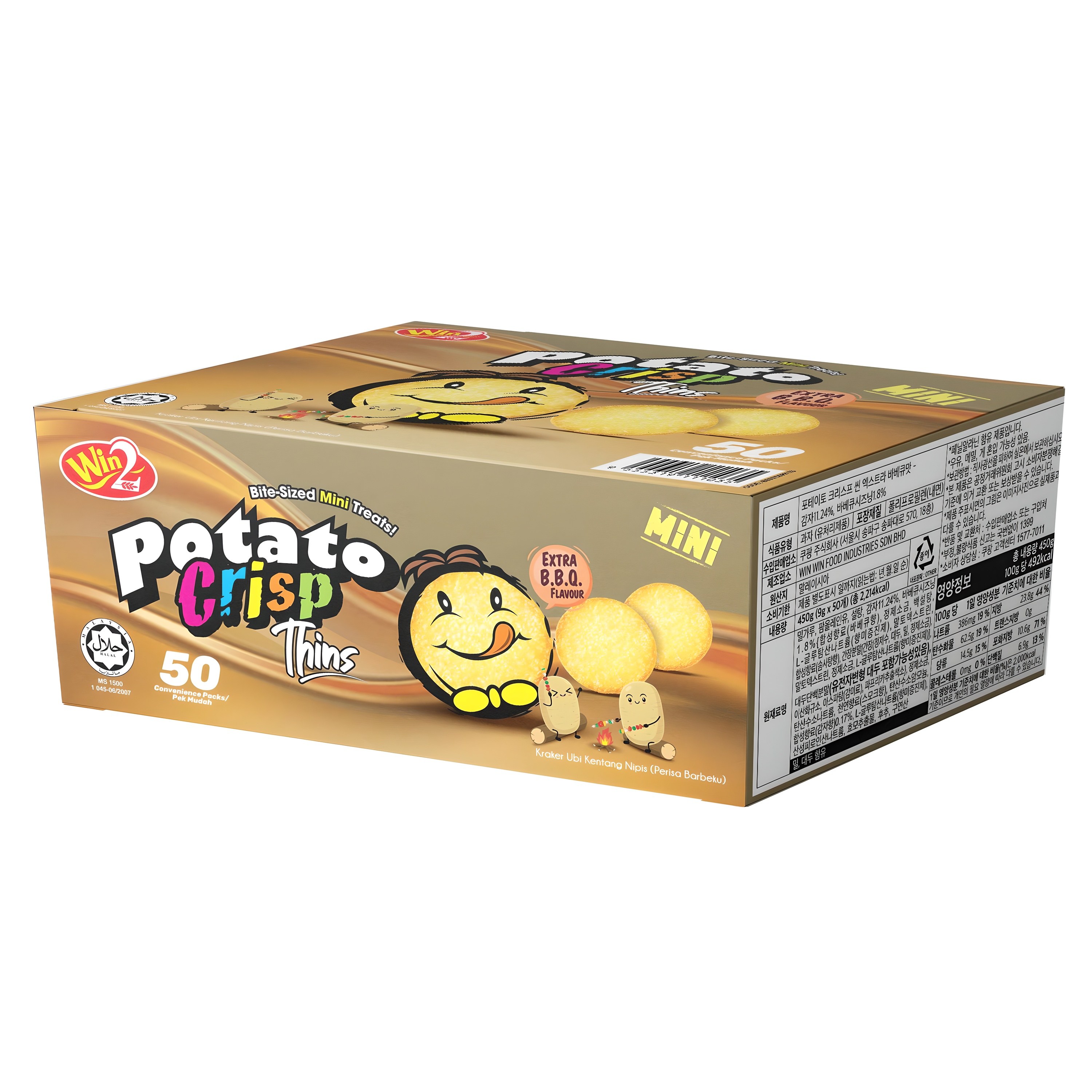 윈윈푸드 포테이토크리스프 씬 엑스트라 바베큐맛 50p 6,500원