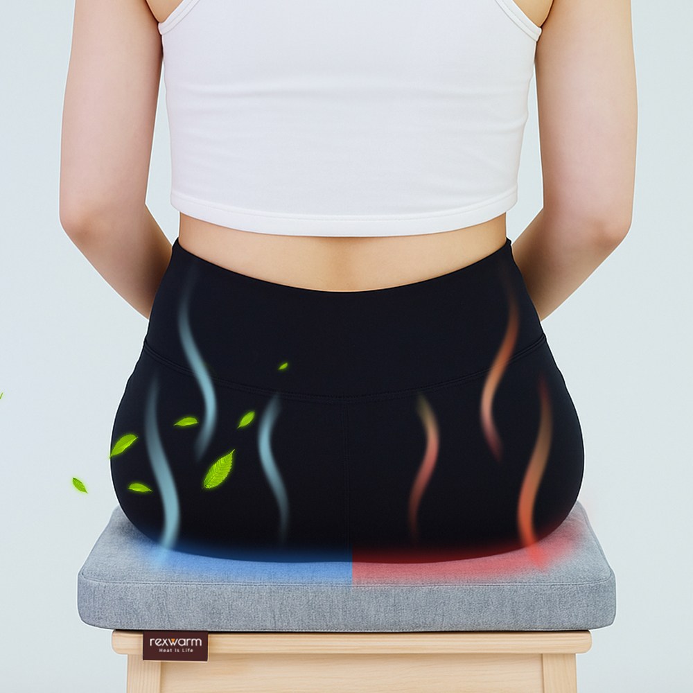 렉스웜 핫앤쿨 기능성 사계절 방석 직장인 차량용 사무실 학생 온열 쿨링 방석, 마블그레이/네추럴그레이 89,000원