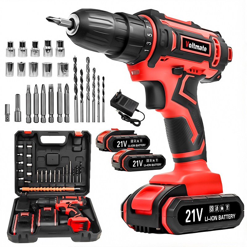 Voltmate 전동드릴 무선 충전 21V 가정용 리버스R 속도 조절 가능E 배터리2개 25토크, 1세트 45,850원