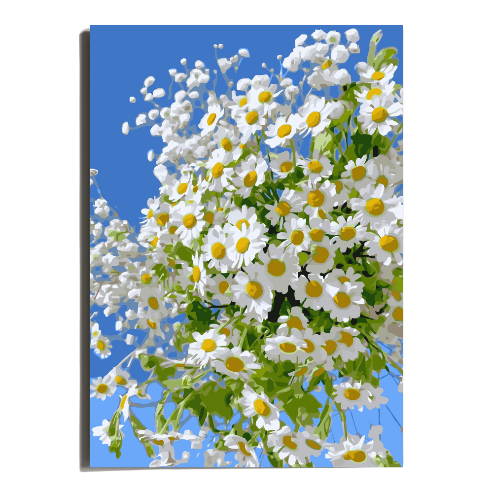 원그리드 DIY 명화그리기 세트 캔버스 유화그리기, 블루 데이지, 1개 12,900원