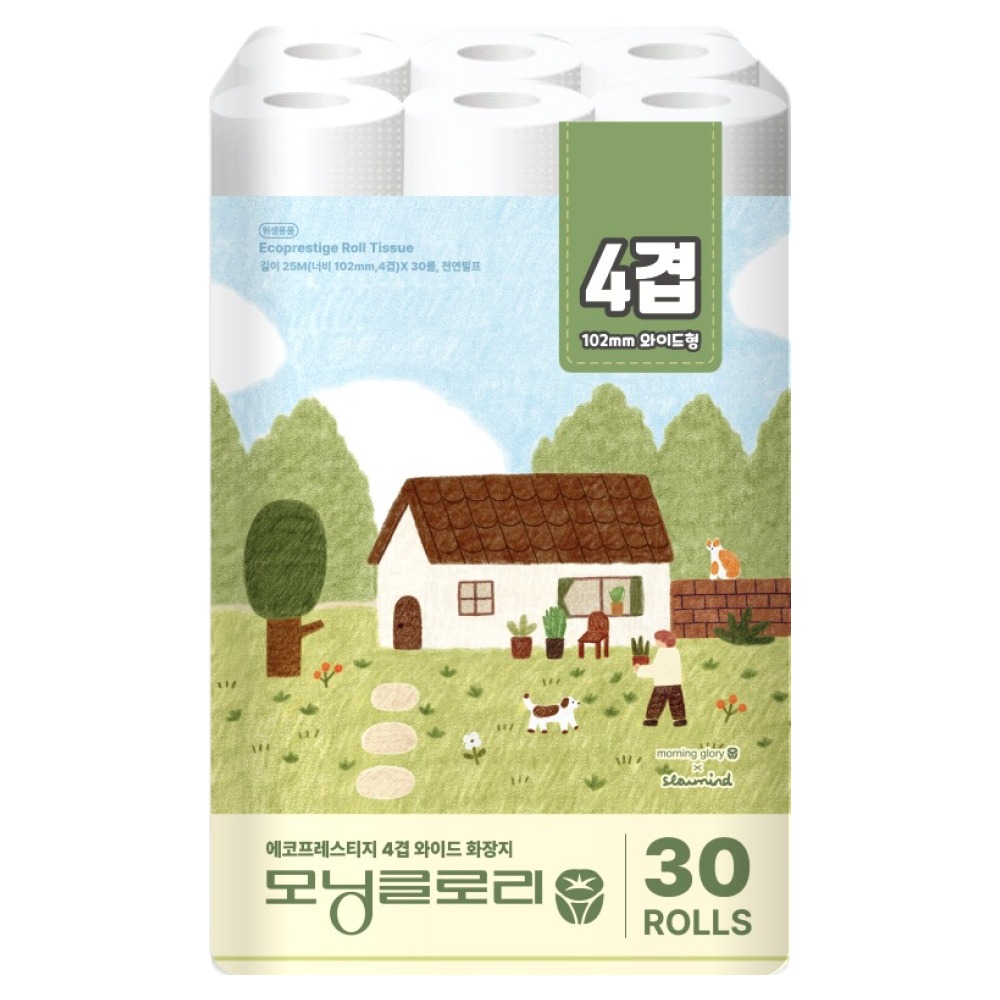 모닝글로리 에코 프레스티지 4겹 화장지, 1개, 30롤, 25m 15,960원