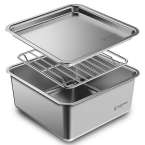 [바겐슈타이거] 콰트라트 무연마 SUS304 스텐 캐니스터 / 밀폐용기 / 자연광택 무코팅 / 랙포함, 캐니스터+랙+뚜껑, 1개 22,900원