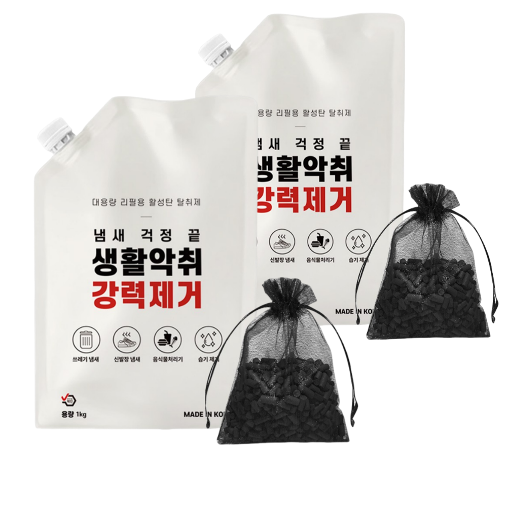 음식물 처리기 필터 활성탄 미닉스 쿠쿠 쉘퍼 휴렉 스마트카라 에코체 리필 교체 호환, 2kg, 2팩 54,900원