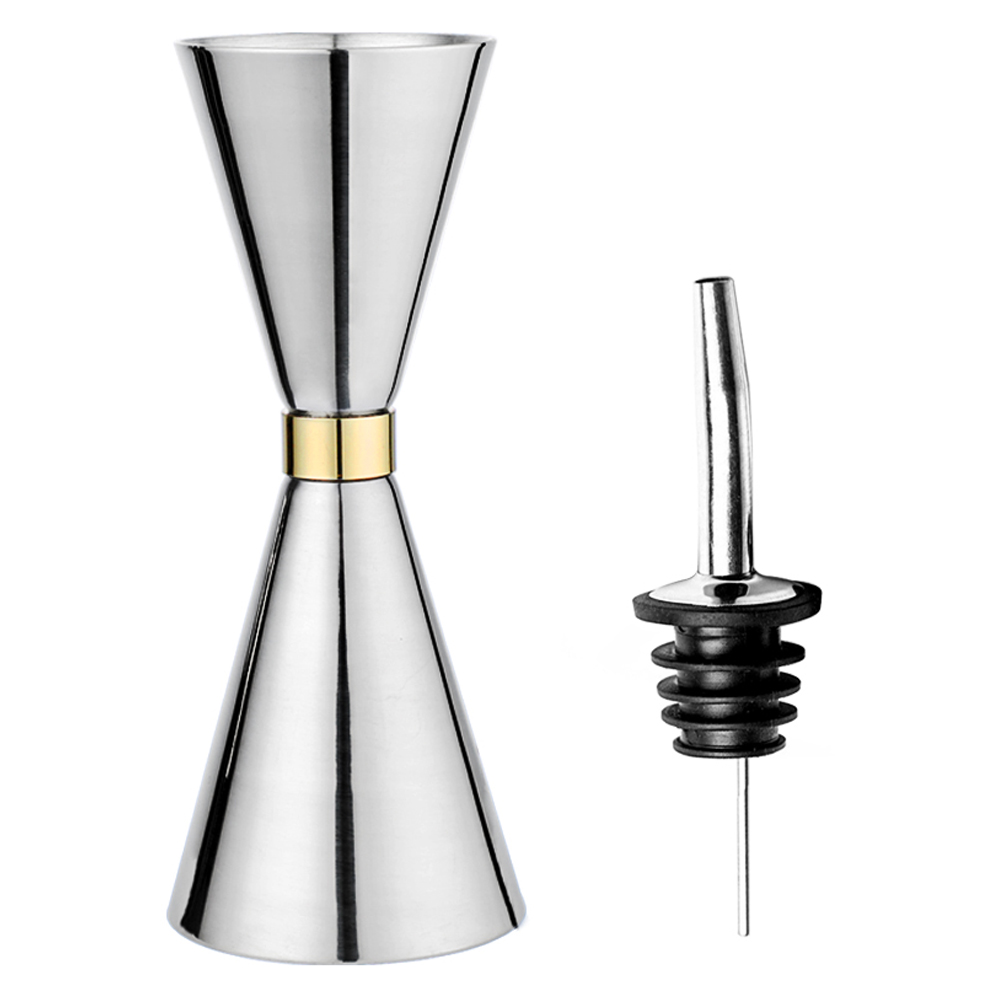 칼딘 더블 사이드 계량 칵테일 지거 60/90ml + 푸어러 세트, 골드링, 1세트 15,700원