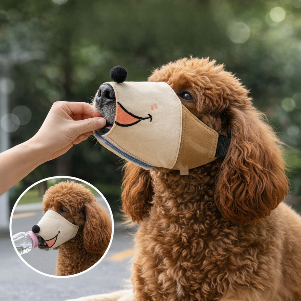 지금도착 물간식가능 숨쉬기편한 귀여운 반려견입마개 강아지입마개, 1개, 브라운, S 9,000원