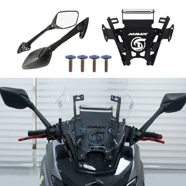 NMAX 25 26 미러킷 세트 신형 백미러 R3 사이드미러 신형, 1세트, 롱미러 65,000원
