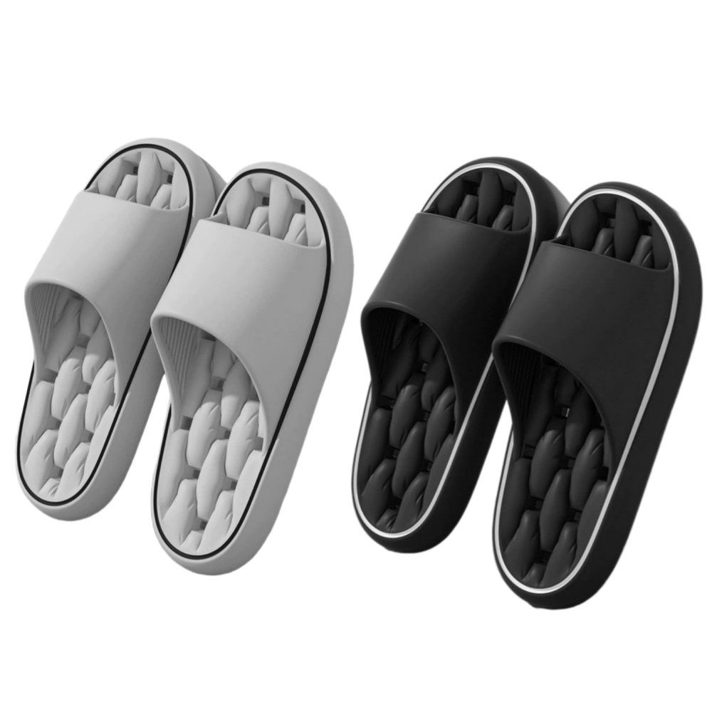 MIRWAY 미끄럼방지 푹신한 물빠짐 욕실화 1+1, 1세트, 그레이+블랙, 현재가 9,900원