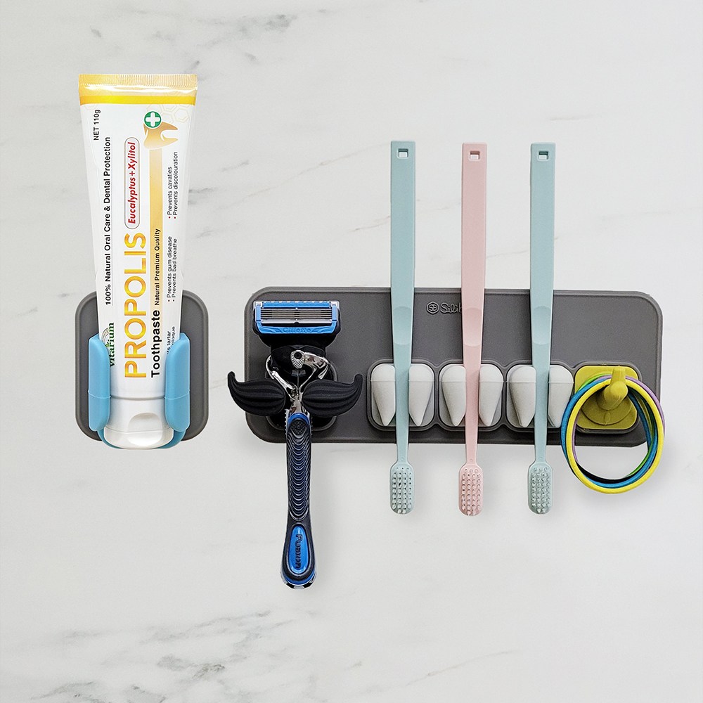 실리바스 욕실세트 치약걸이 칫솔걸이 면도기거치대 실리콘흡착 25,900원
