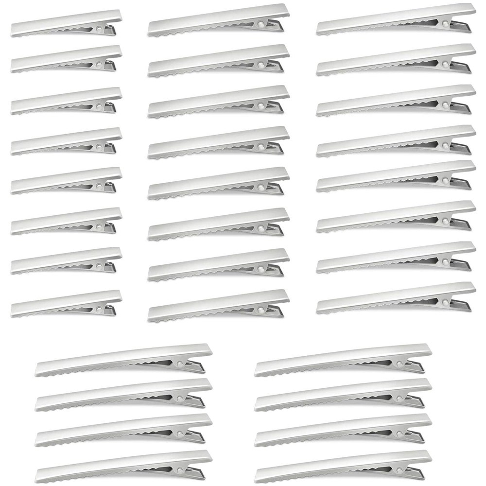 32개 악어 가죽 악어 헤어 클립, 금속 미끄럼 방지 세그먼트 헤어 액세서리, DIY 헤어 클립, 단일 발톱 플랫 탑 덕빌 헤어 클립, 이빨이있는 곱슬 머리 클립, 4개 크기,은색, 1개 7,390원