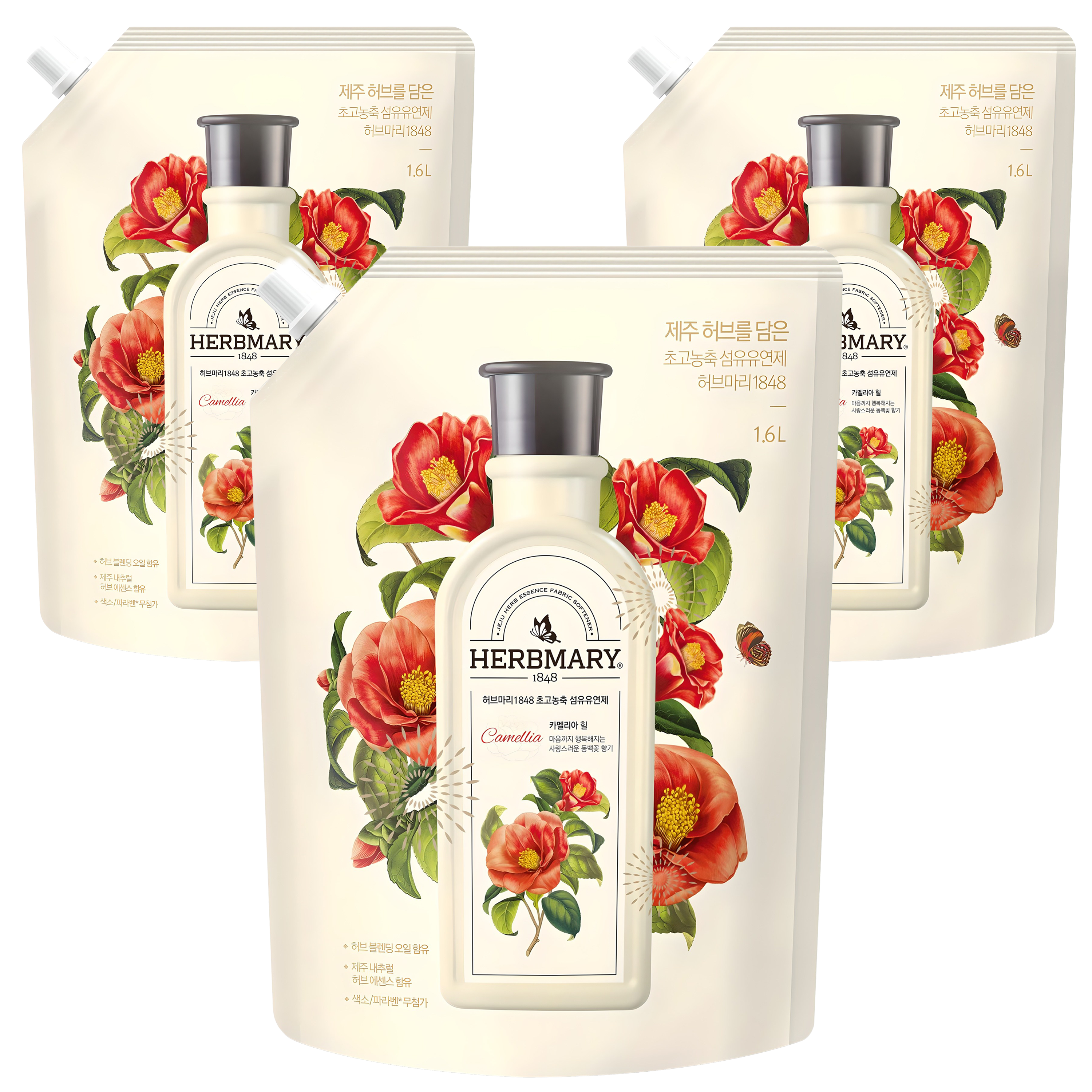 허브마리1848 초고농축 섬유유연제 제주동백 카멜리아 힐 리필 16,300원