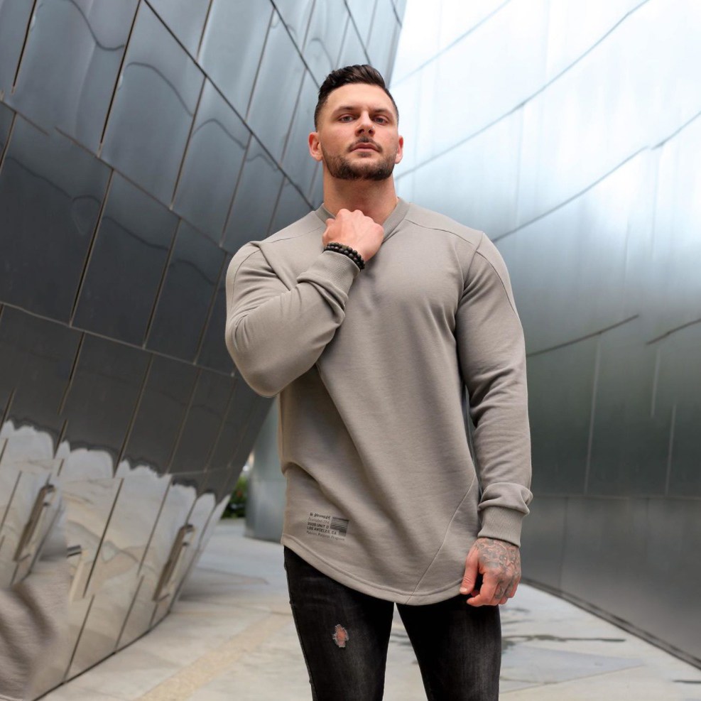 영라 아치햄 남자 머슬핏 맨투맨 애슬레저 긴팔티 짐웨어 15,900원