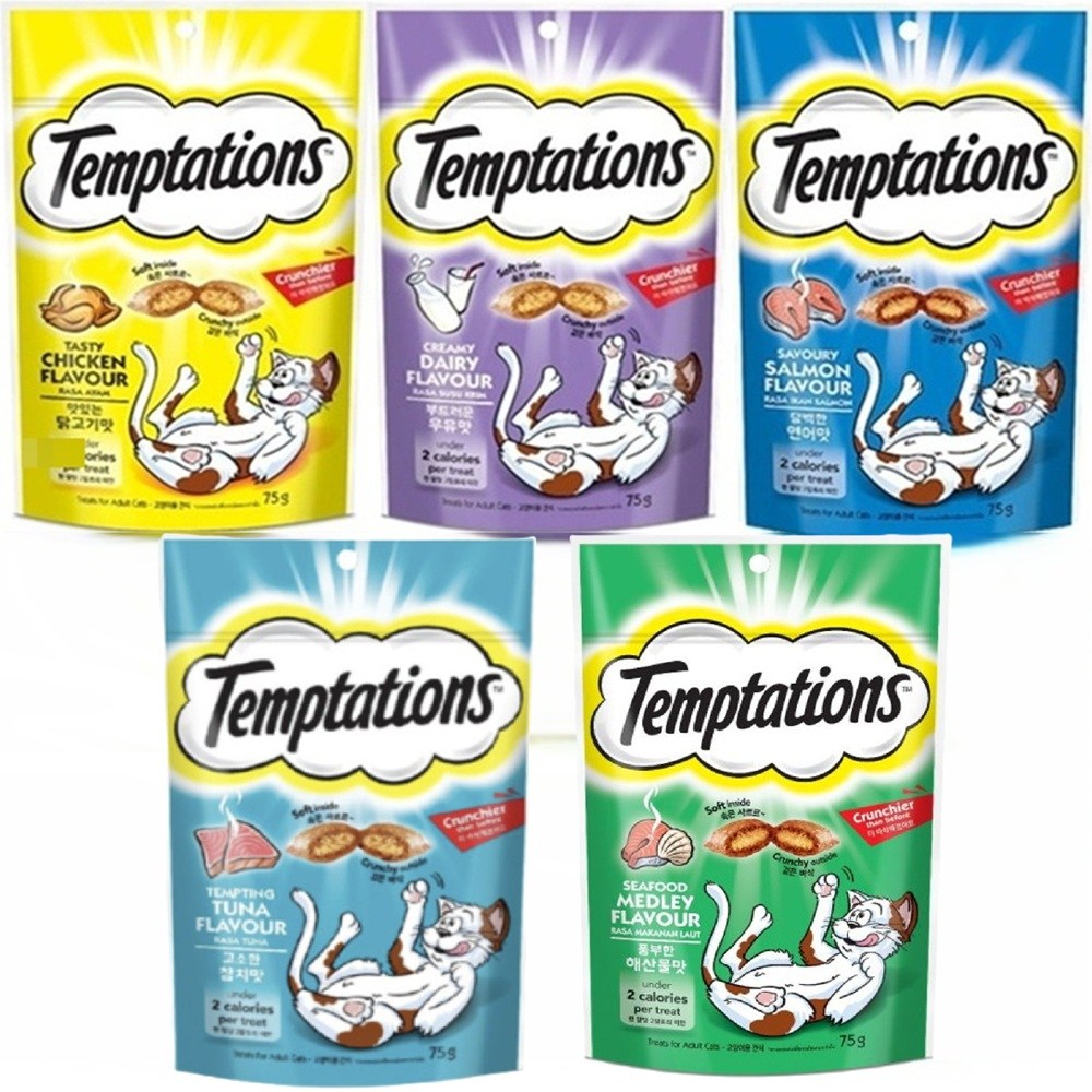 템테이션 고양이용 간식  75g x 5개 5종콤보 15,000원