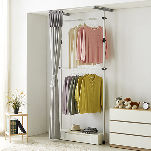 업그레이드 심플 2단 커튼행거, 아이보리 + 그레이 62,200원