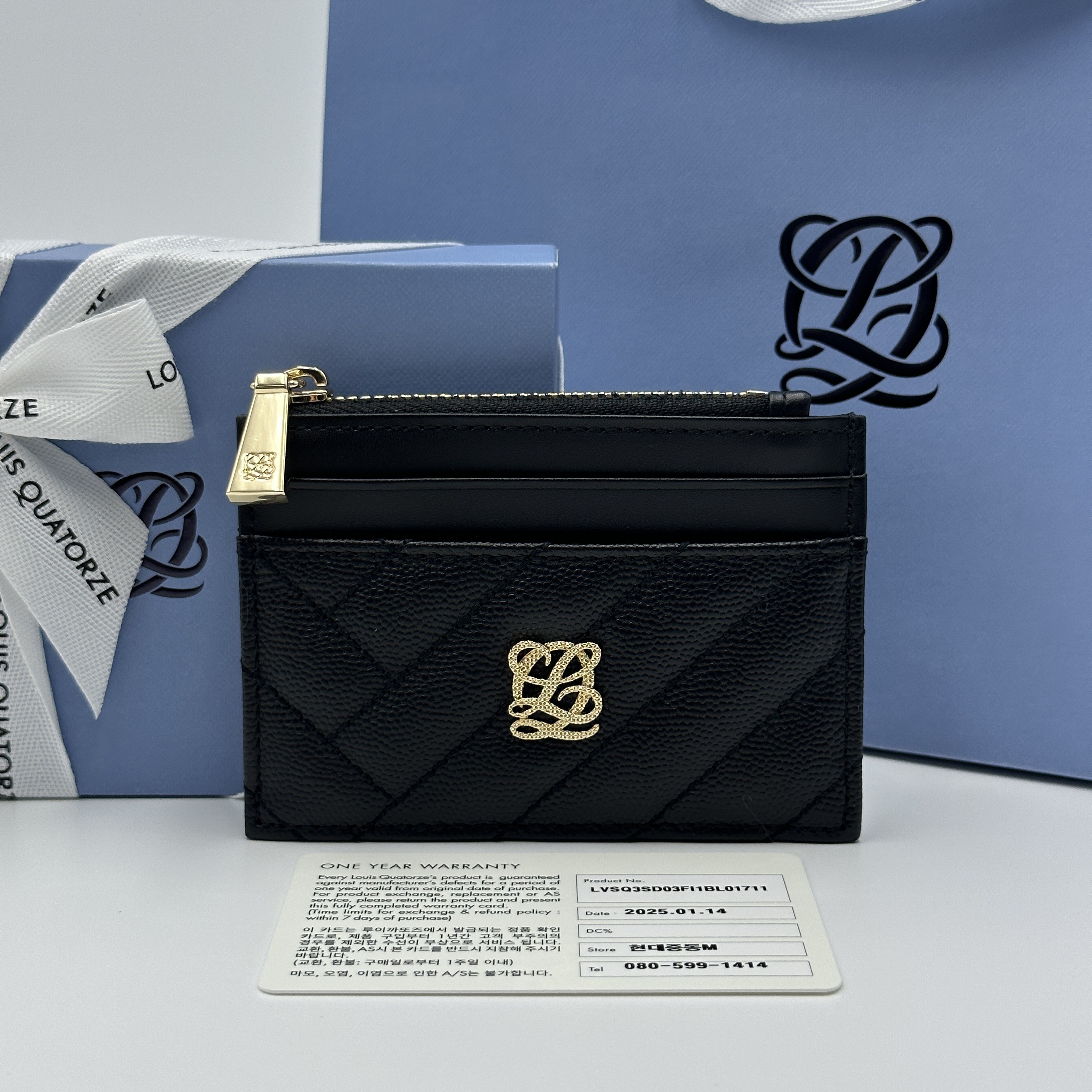 [백화점A/S] 루이까또즈 로고심볼 여성카드지갑 블랙컬러 [ SQ3SD03BL ] 국내A/S가능 연말선물 빠른배송 87,500원