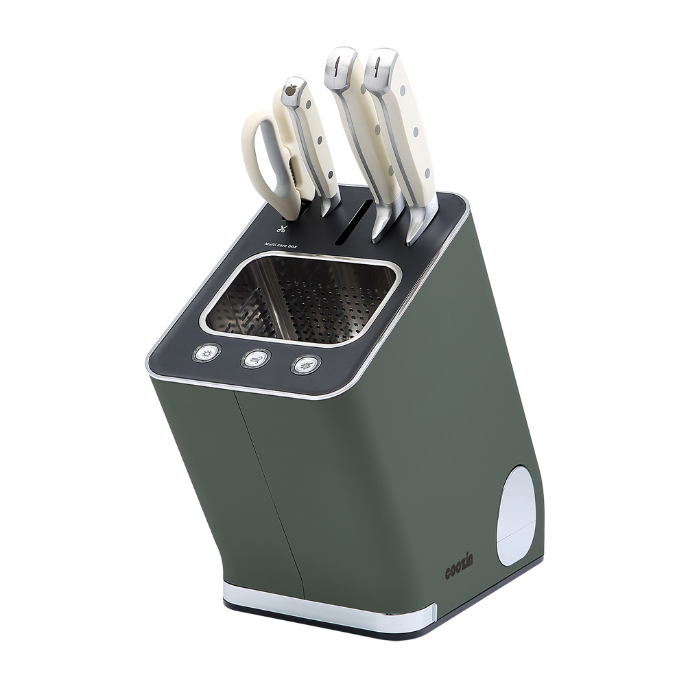 [쿠진본사] 나이프케어 시즌2 살균건조기 칼갈이 + 칼세트, 딥그린+칼세트, 나이프케어2 209,000원