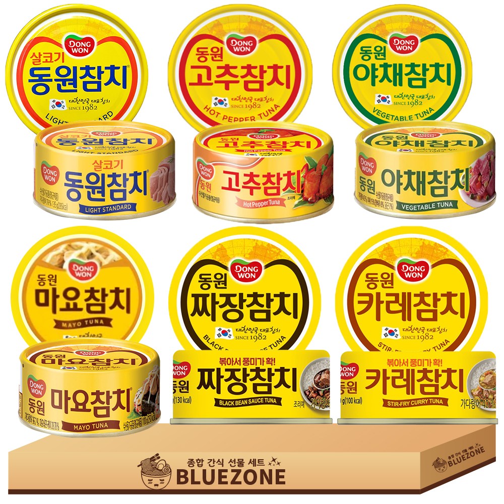 동원참치 90g 6종 세트 (스탠다드+고추+야채+짜장+마요+카레)x2, 90g, 12개 33,300원