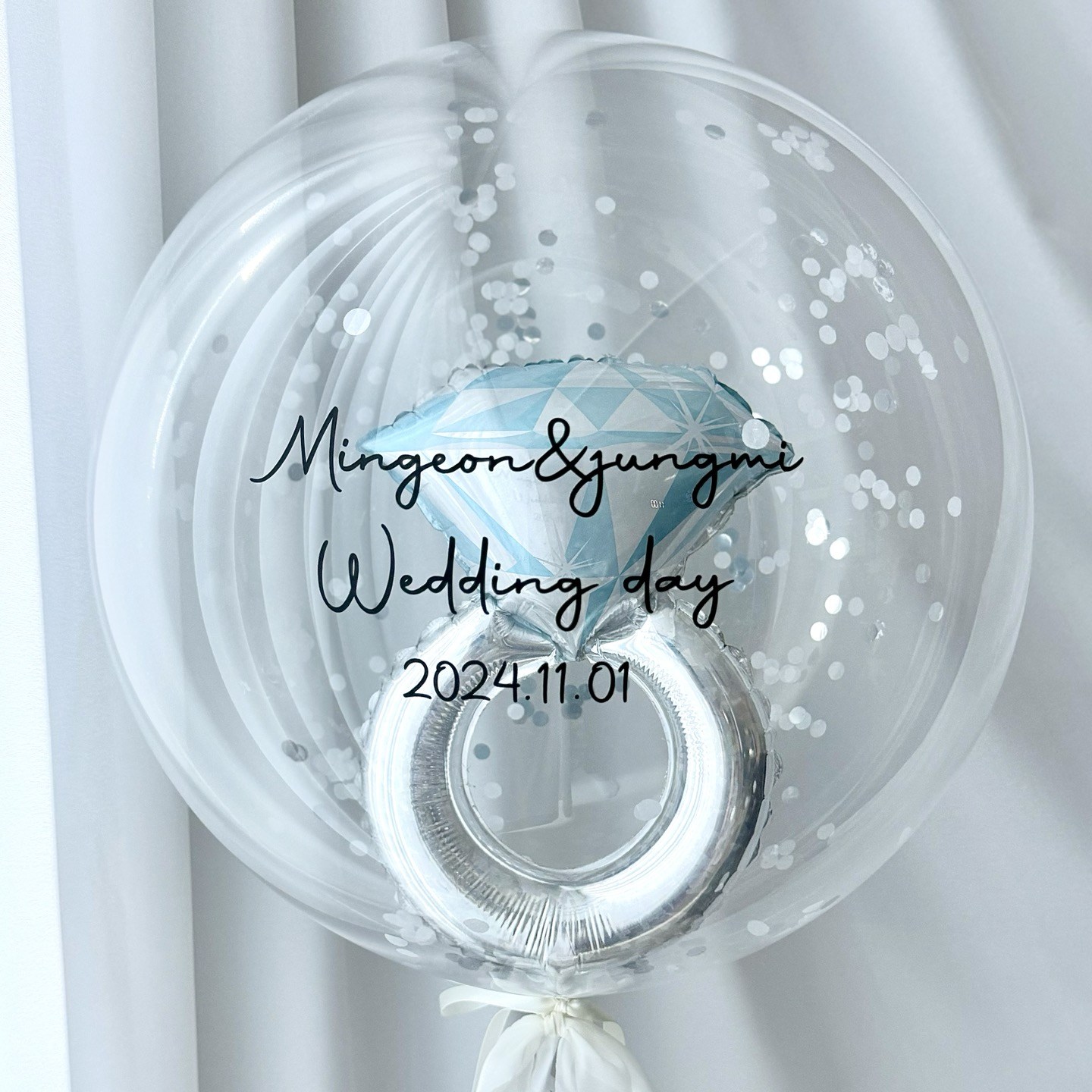 화동풍선 웨딩풍선 결혼식풍선 웨딩이벤트 레터링풍선 반지풍선 결혼식 웨딩촬영 헬륨완제품, 1개, 22인치+반지 35,000원