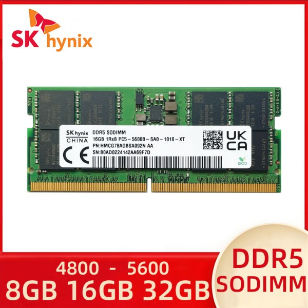 SK 하이닉스 DDR5 SOM 노트북 램 업그레이드 모듈 8GB/16GB/32GB PC5 1RX8/1RX16/2RX8 4800MHz/5600MHz 384 243,900원