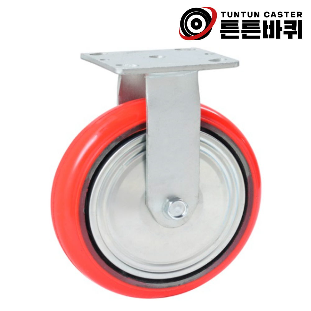 중량 8인치 고정 우레탄 바퀴 산업용캐스터 파렛트 공장 중하중 380kg 바퀴폭 48mm 15,100원