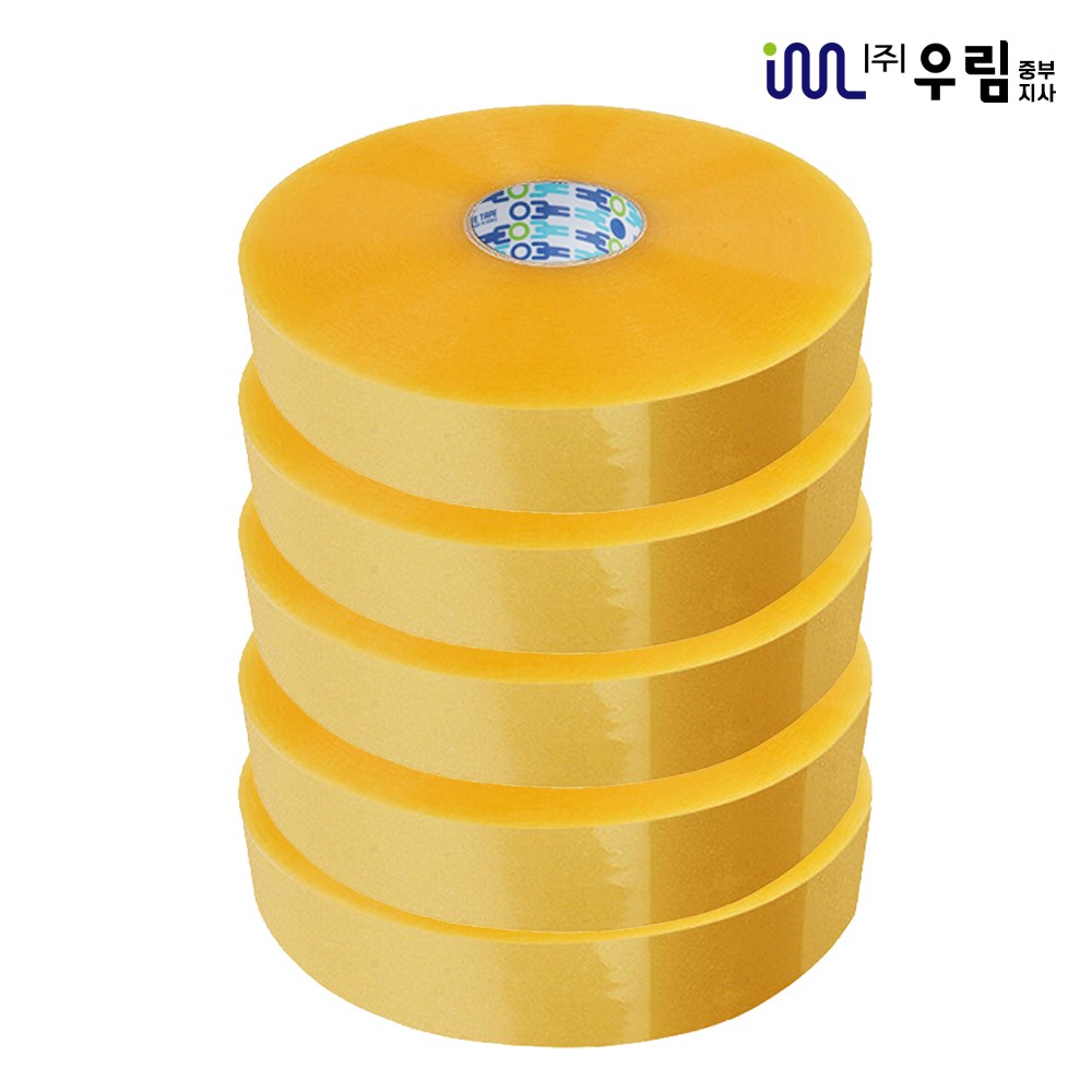 우림 박스테이프 OPP 기계용 경포장 1000M 5개 포장용, 5개 61,000원