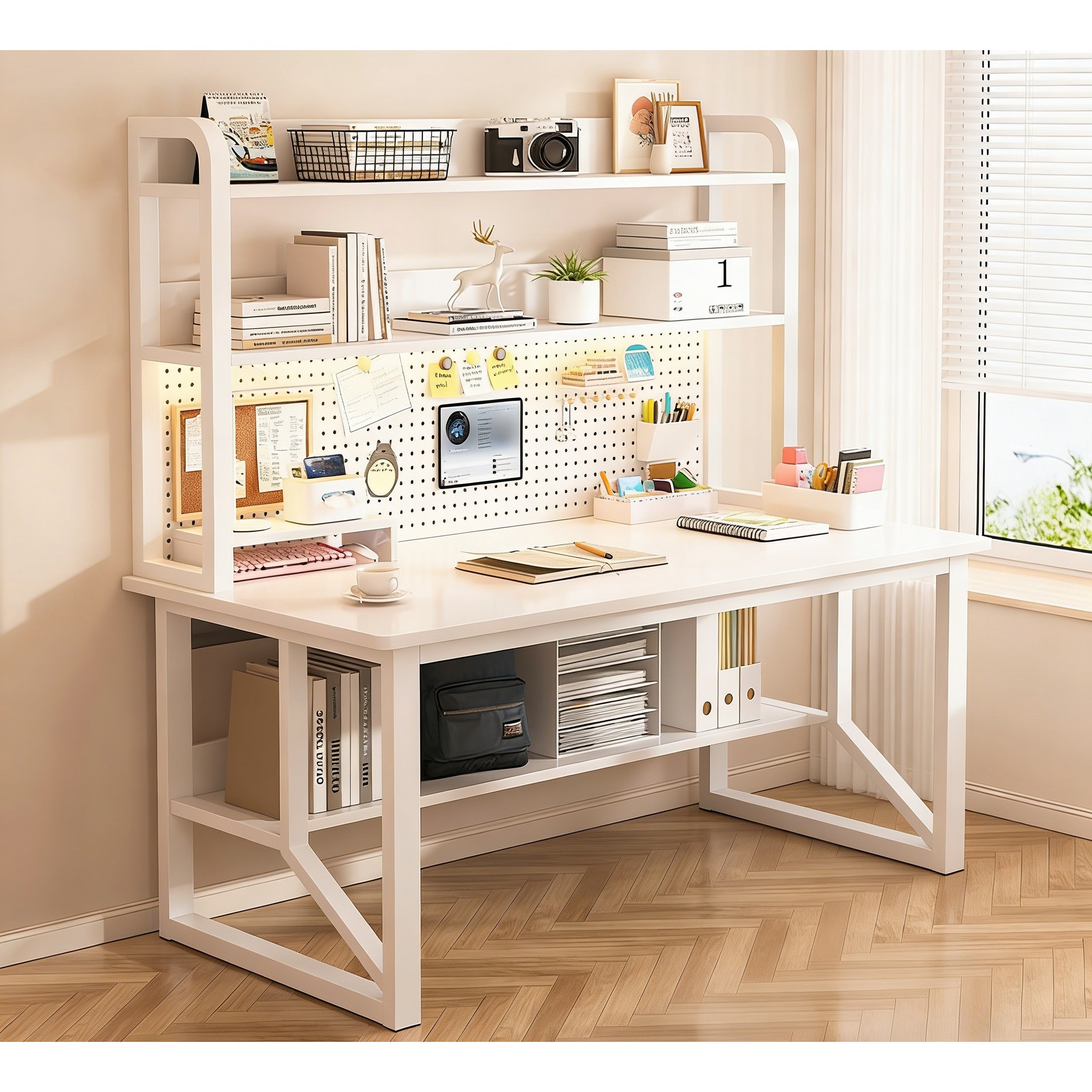 Tixpra 컴퓨터책상 컴퓨터 사무실 학생 테이블 책상 가정용 침실 간이 책장 일체형 책상 78,500원